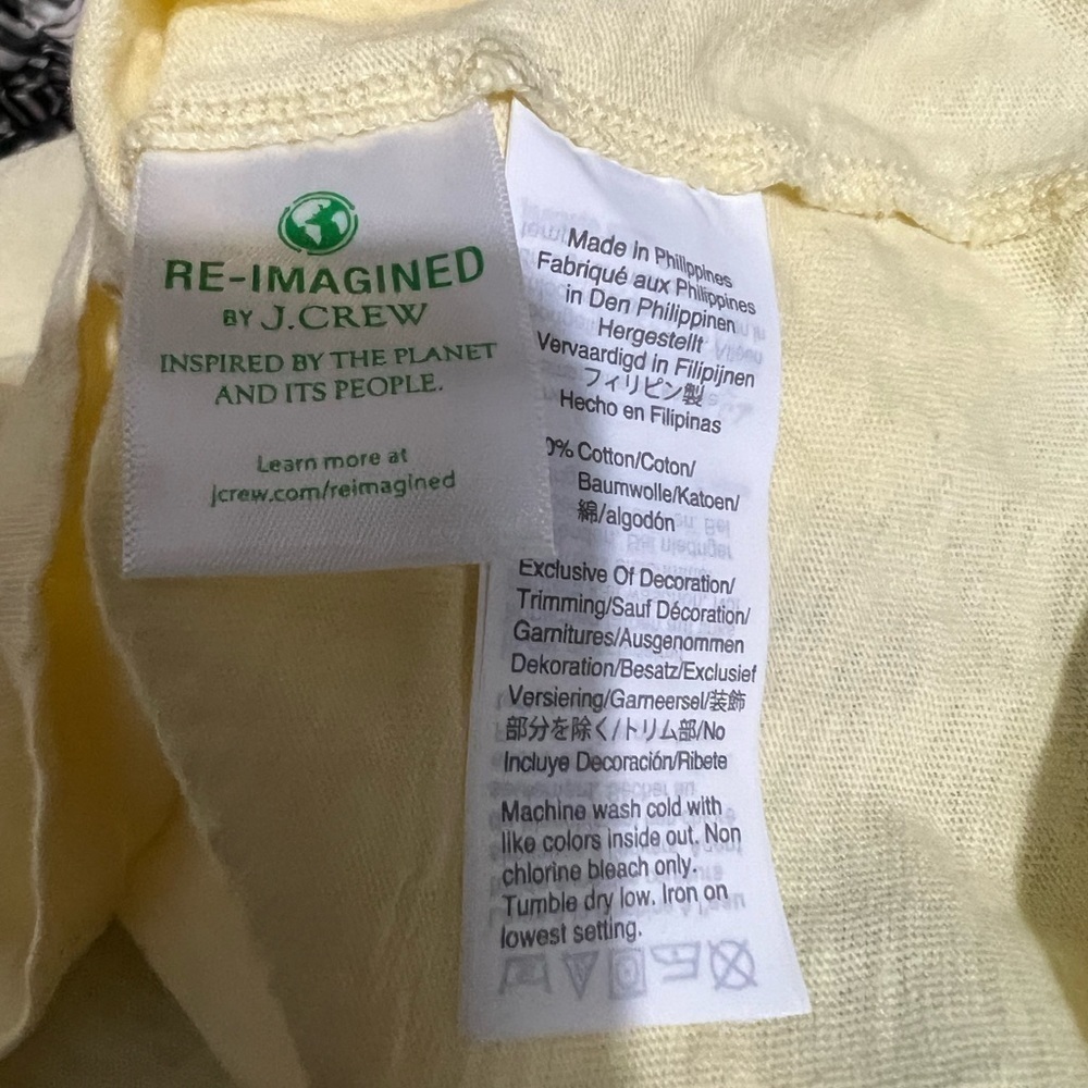 J. Crew knit goods yellow organic tee shirt womens XS. - Picture 7 of 9